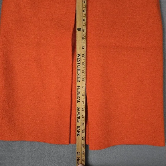 COS Skirt Womens US 8 Mandarin Orange A-Line 1-Pleat 100% Wool‎ Felt Soft NWT - Picture 8 of 9